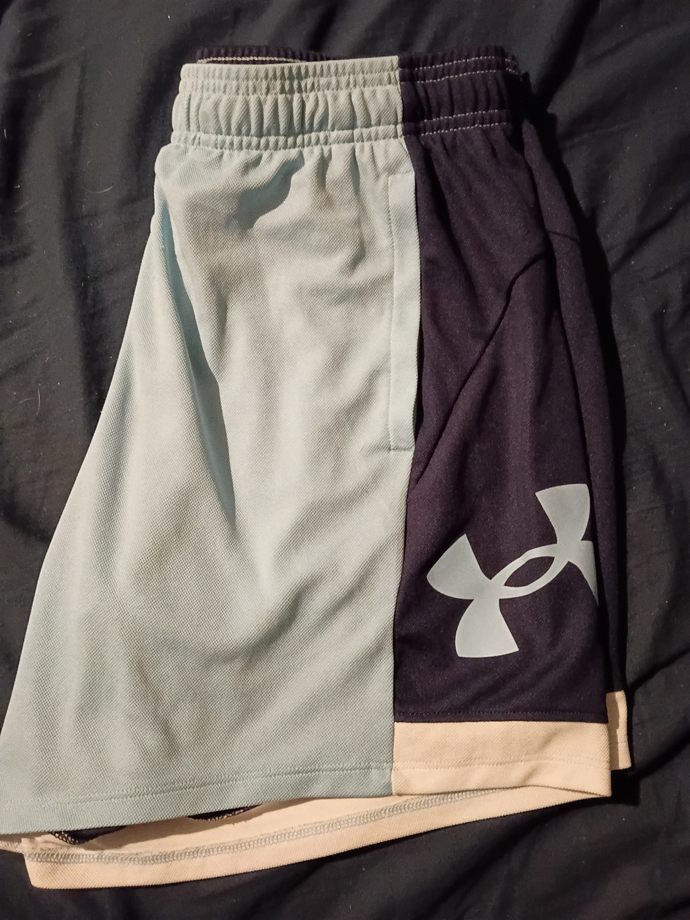 Under Armour Women's Light Blue, Navy & Cream Basketball Shorts